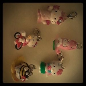 A set of 5 hello kitty charms new without tags
